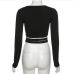 9Personalized Tie Wrap Long Sleeve Cropped Top