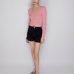 9Pure Color Fitted Long Sleeve Knitted Crop Top