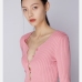 1Pure Color Fitted Long Sleeve Knitted Crop Top