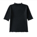 5Pure Mock Neck Short Sleeve Knitting T Shirt