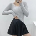 13Pure U Neck Long Sleeve Bodycon T Shirt