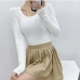 17Pure U Neck Long Sleeve Bodycon T Shirt