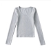 18Pure U Neck Long Sleeve Bodycon T Shirt