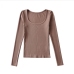 19Pure U Neck Long Sleeve Bodycon T Shirt