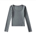 20Pure U Neck Long Sleeve Bodycon T Shirt