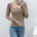 5Pure U Neck Long Sleeve Bodycon T Shirt