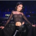1See Through Gauze Hollow Out Black Sexy Tops Ladies