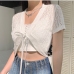 5See Through Solid Short Sleeve T Shirt