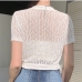 7See Through Solid Short Sleeve T Shirt