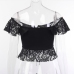 12Sexy Black Lace Off Shoulder Short Sleeve Tops
