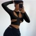 5Sexy Hollowed 2 Pieces Long Sleeve Tops Women