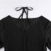 9Sexy V Neck Black Long Sleeve Ladies Tops