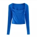 7Solid Color Slim Long Sleeve Tees For Women