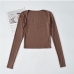 9Solid Color Slim Long Sleeve Tees For Women