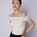 7Solid Hollow Out Off Shoulder Ladies Tops