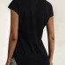 25Solid Lace Patched Zipper Short Sleeve Tees