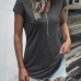 10Solid Lace Patched Zipper Short Sleeve Tees