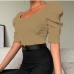 4Spring Casual Square Neck Puff Sleeve Top