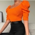 9Spring Casual Square Neck Puff Sleeve Top