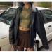 4Spring Crew Neck Print Long Sleeve Crop Top 