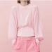 1Spring Fashion Pink Lantern Sleeve Top
