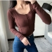 5Square Neck Full Sleeve Crop T Shirt Womens