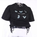 6Street Butterfly Print Drawstring Cropped T Shirt