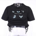 11Street Butterfly Print Drawstring Cropped T Shirt