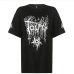 11Street Printed Crew Neck Black Summer T Shirts