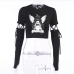 6Streetwear Black Printed Removable Sleeves T-Shirt