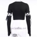 8Streetwear Black Printed Removable Sleeves T-Shirt