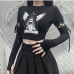 1Streetwear Black Printed Removable Sleeves T-Shirt