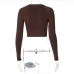 18Stylish Solid Fall Long Sleeve Cropped Tops