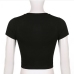 8Summer Black Printed Fitted Women T Shirts