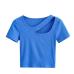 10Summer Hollow Out Inclined Neck White Women T Shirts