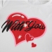 9Summer White Heart Printed Cropped T Shirt Tops