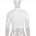 7Summer Zipper Up White Stand Collar Cropped Tops