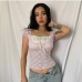 1Sweet Lace Short Sleeve Top