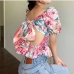 5Sweet Vacation Style Puffy Sleeve Backless Top