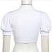 15Trendy Fitted Hollow Out Puff Sleeve Crop Tops