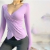 6Trendy Solid Criss Cross V Neck Fitted Tees