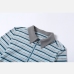 5Trendy Turndown Collar Striped Zipper Up T Shirts