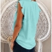 6V Neck Solid Ruffled Ladies Tee Shirts