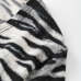 10Zebra Stripe Print Drawstring V-Neck Cropped Tops