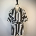 7 Fashion Striped 2 Pieces Blouse And Shorts Set