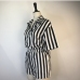 8 Fashion Striped 2 Pieces Blouse And Shorts Set