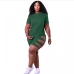 1 Pure Color Hollowed Out Short Sleeve Shorts Sets
