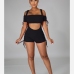 3 Sexy Drawstring Backless Two-Piece Set