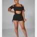 1 Sexy Drawstring Backless Two-Piece Set