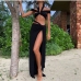 4 Sexy Halter Cropped Top With Maxi Skirt Sets